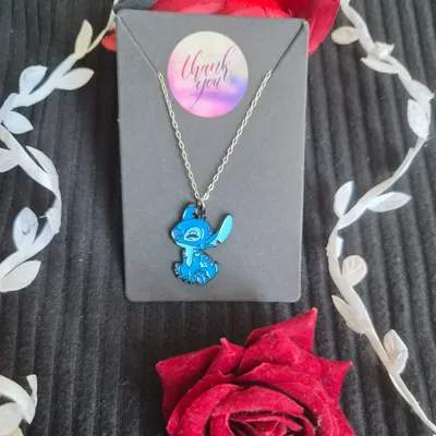 Collier personnage bleu stitch